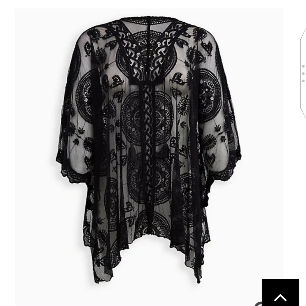 🆕BLACK LACE SCALLOPED EDGE PONCHO